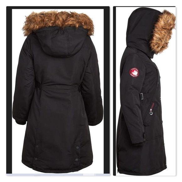 NEW! Canada Weather Gear: Water Resistant Hooded Parka - size Medium in Black - Picture 5 of 16